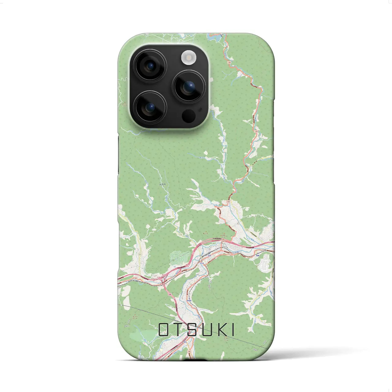 【大月(山梨県)】地図柄iPhoneケース(バックカバータイプ)