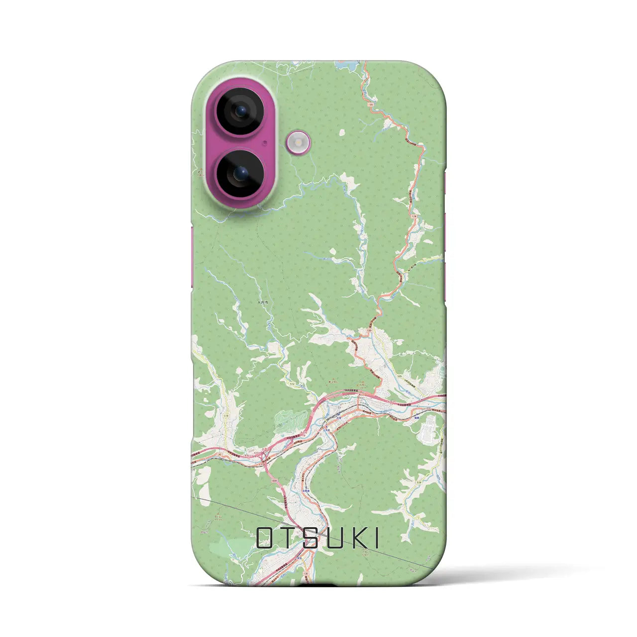 【大月(山梨県)】地図柄iPhoneケース(バックカバータイプ)