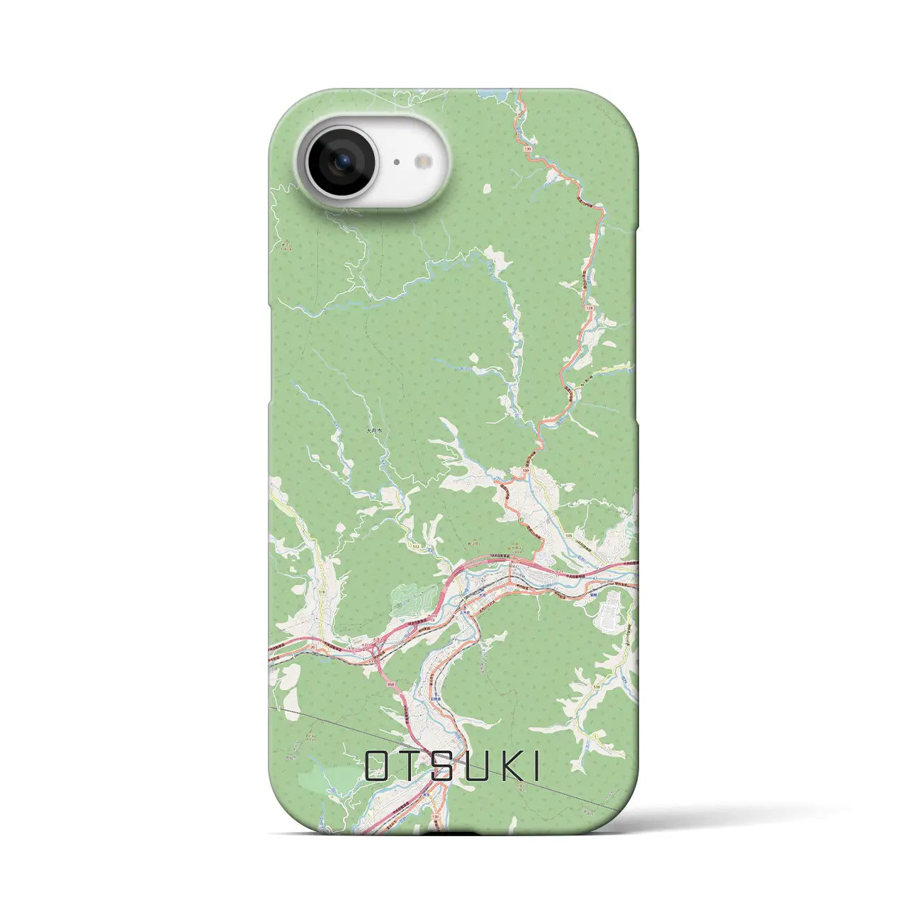 【大月(山梨県)】地図柄iPhoneケース(バックカバータイプ)