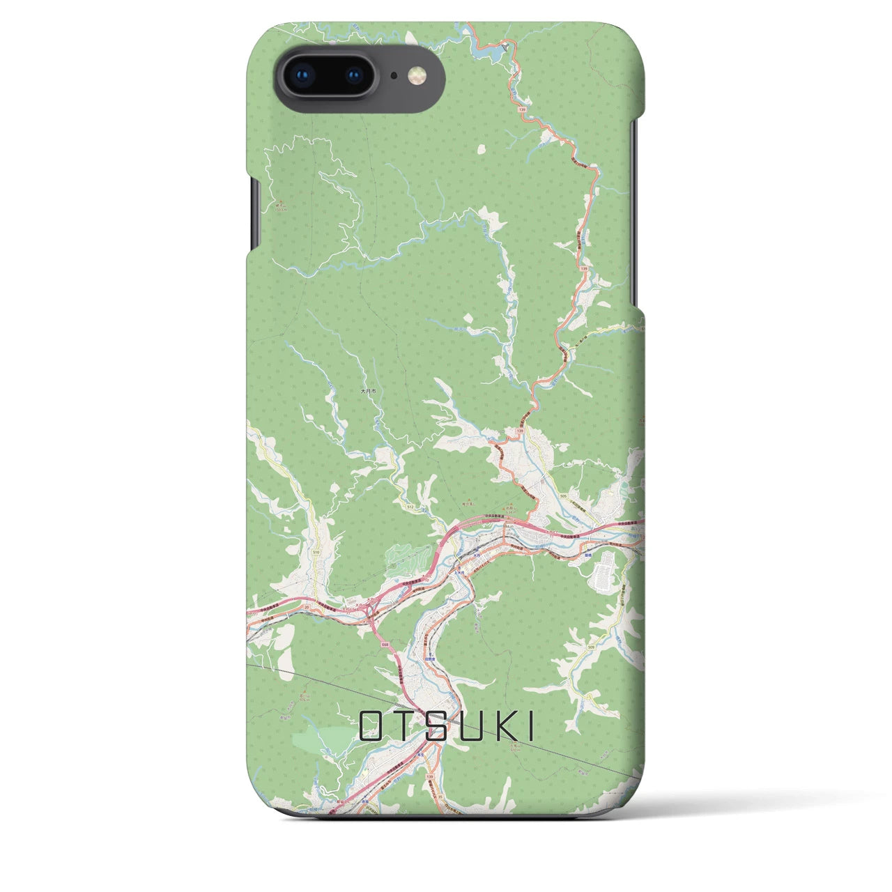 【大月(山梨県)】地図柄iPhoneケース(バックカバータイプ)