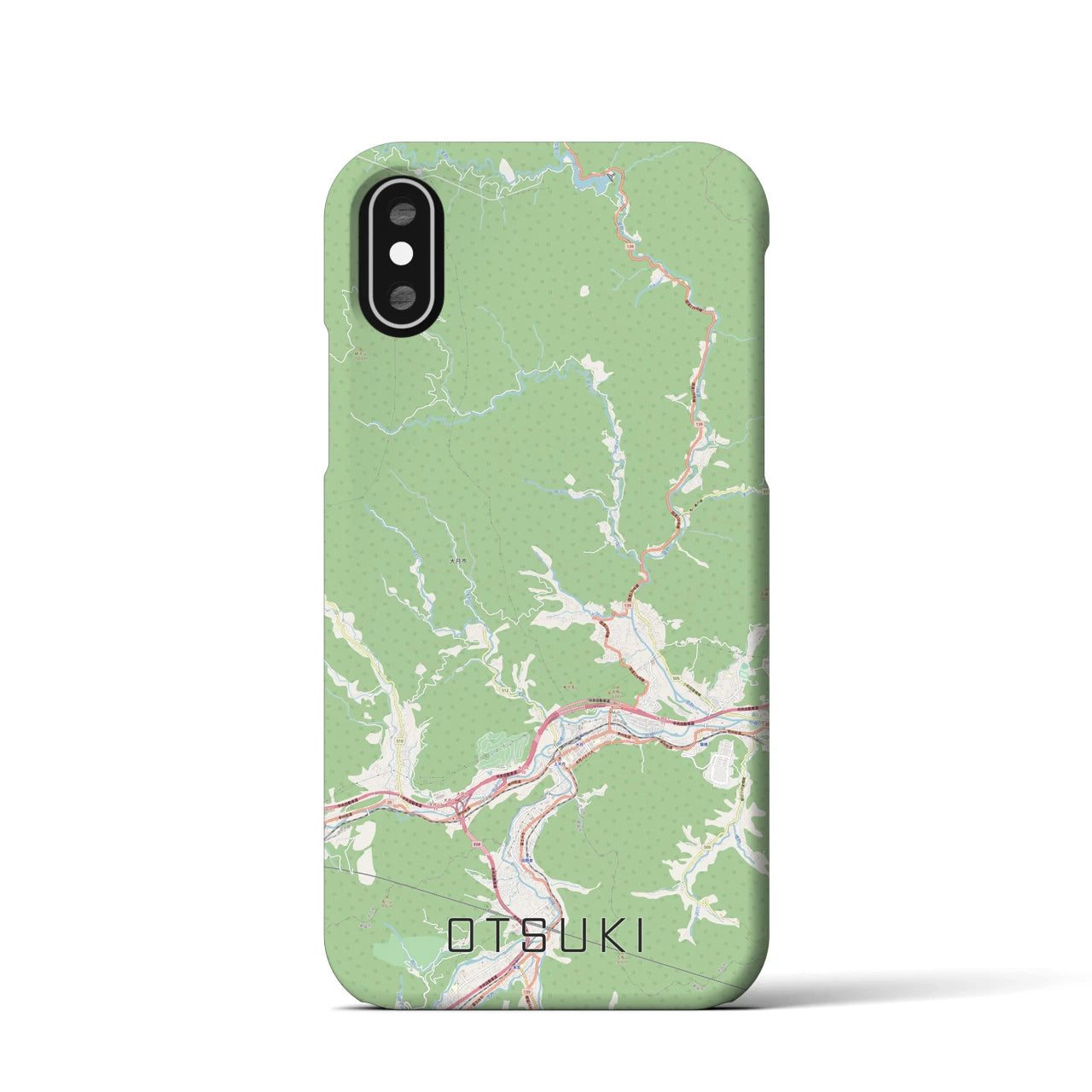 【大月(山梨県)】地図柄iPhoneケース(バックカバータイプ)