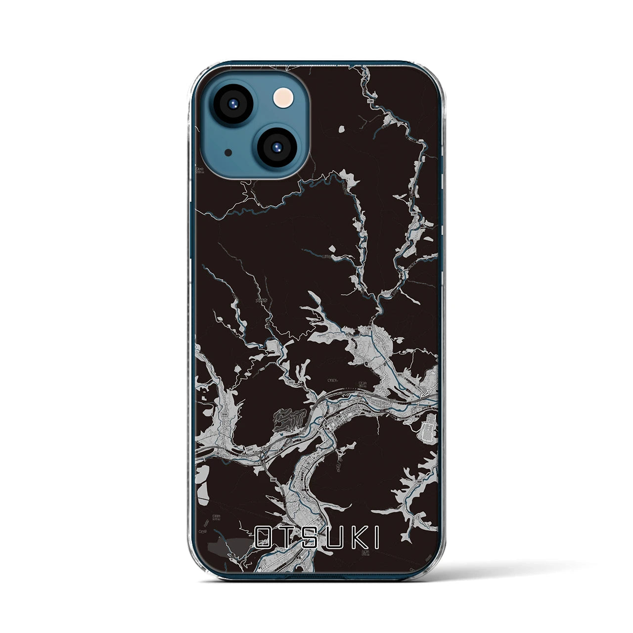 【大月(山梨県)】地図柄iPhoneケース(クリアタイプ)