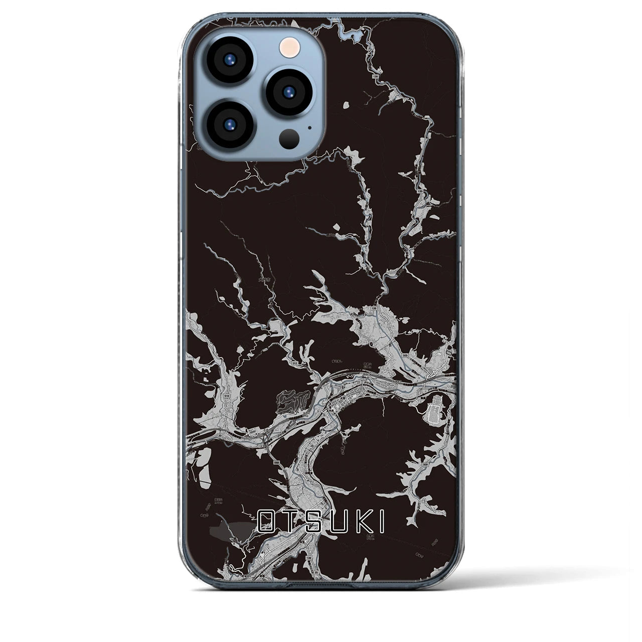 【大月(山梨県)】地図柄iPhoneケース(クリアタイプ)