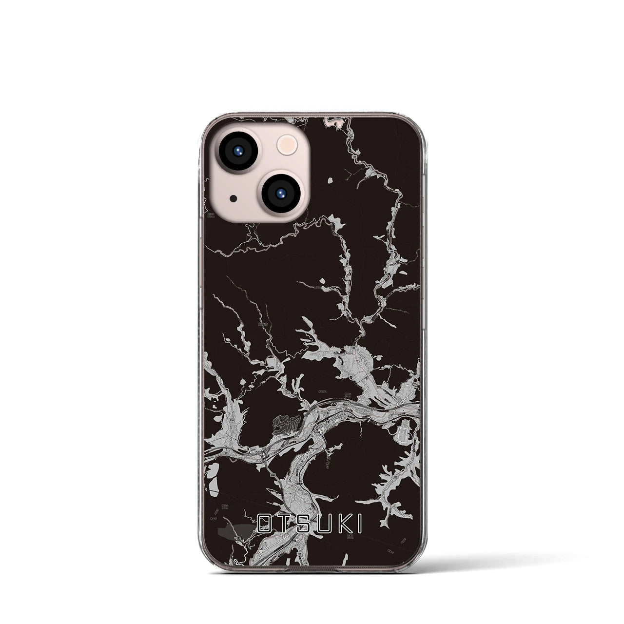 【大月(山梨県)】地図柄iPhoneケース(クリアタイプ)