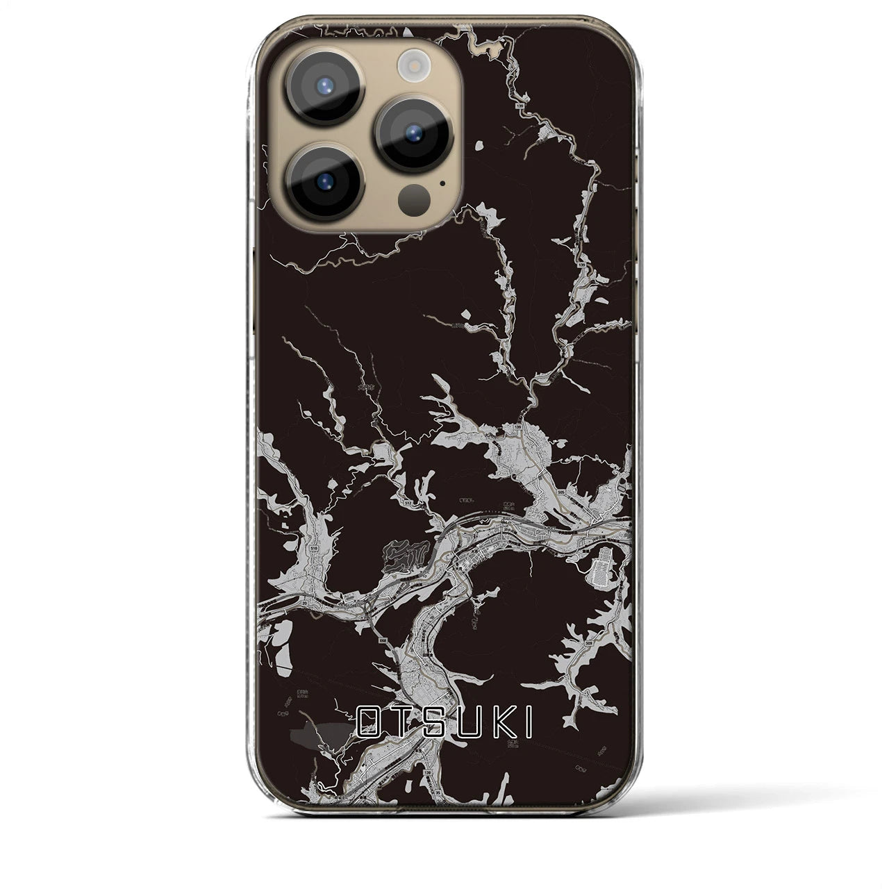 【大月(山梨県)】地図柄iPhoneケース(クリアタイプ)