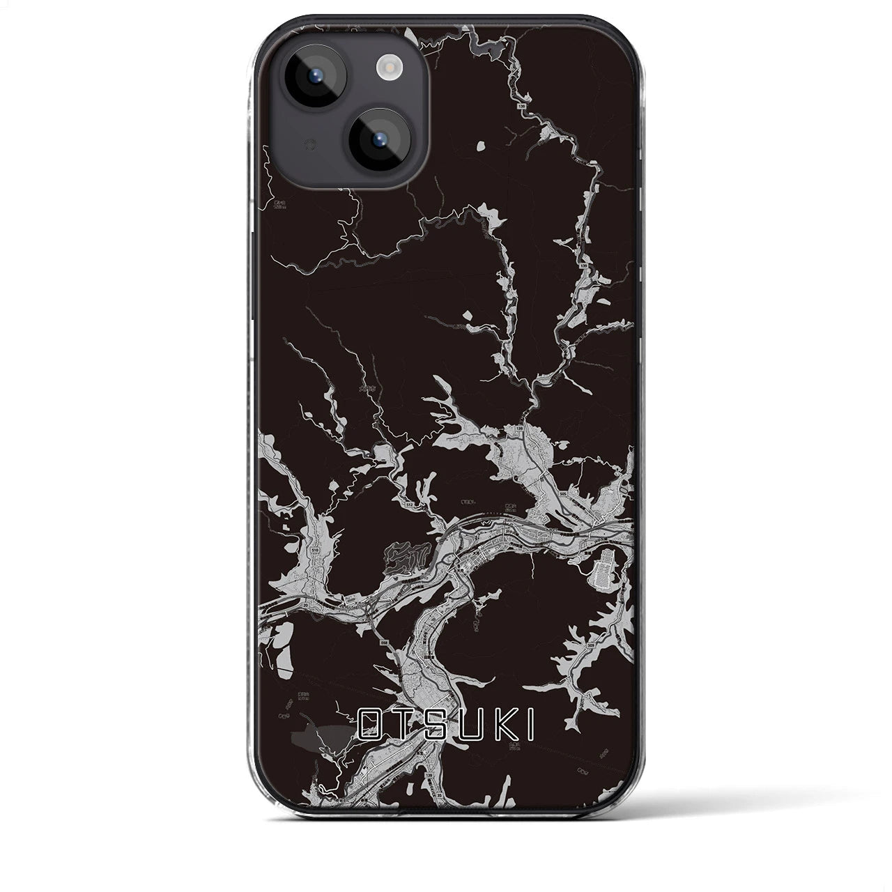 【大月(山梨県)】地図柄iPhoneケース(クリアタイプ)