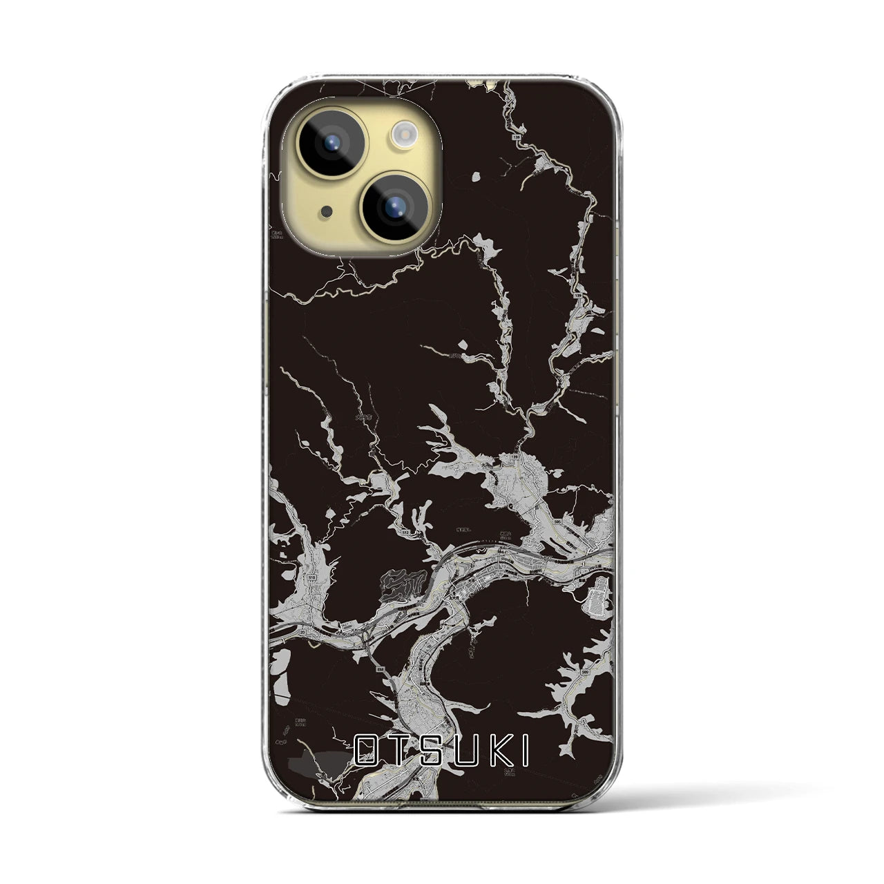 【大月(山梨県)】地図柄iPhoneケース(クリアタイプ)