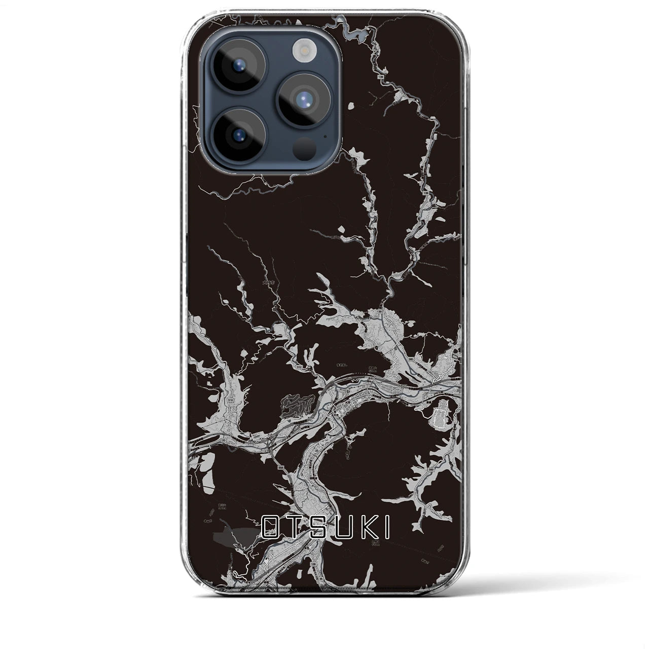 【大月(山梨県)】地図柄iPhoneケース(クリアタイプ)