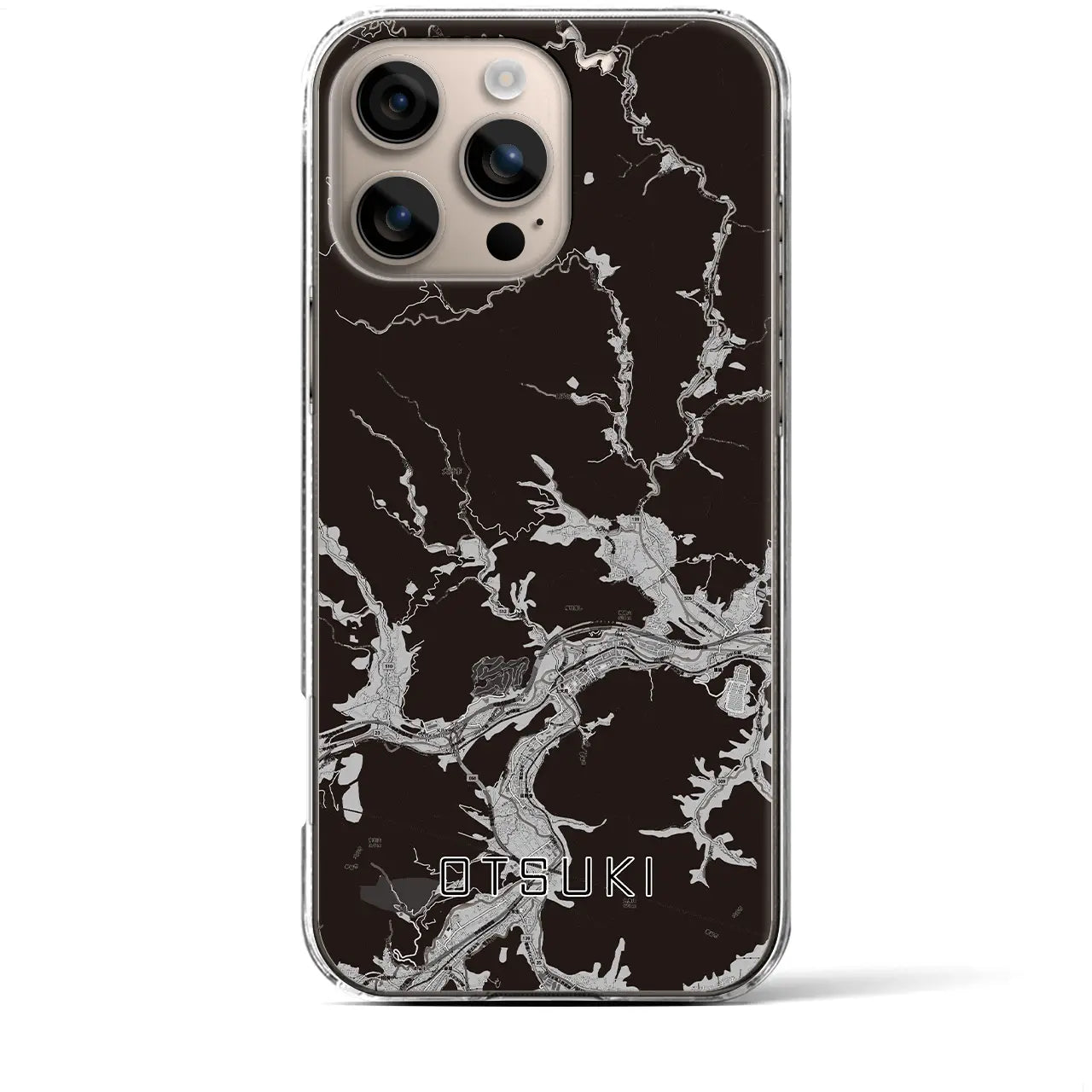 【大月(山梨県)】地図柄iPhoneケース(クリアタイプ)