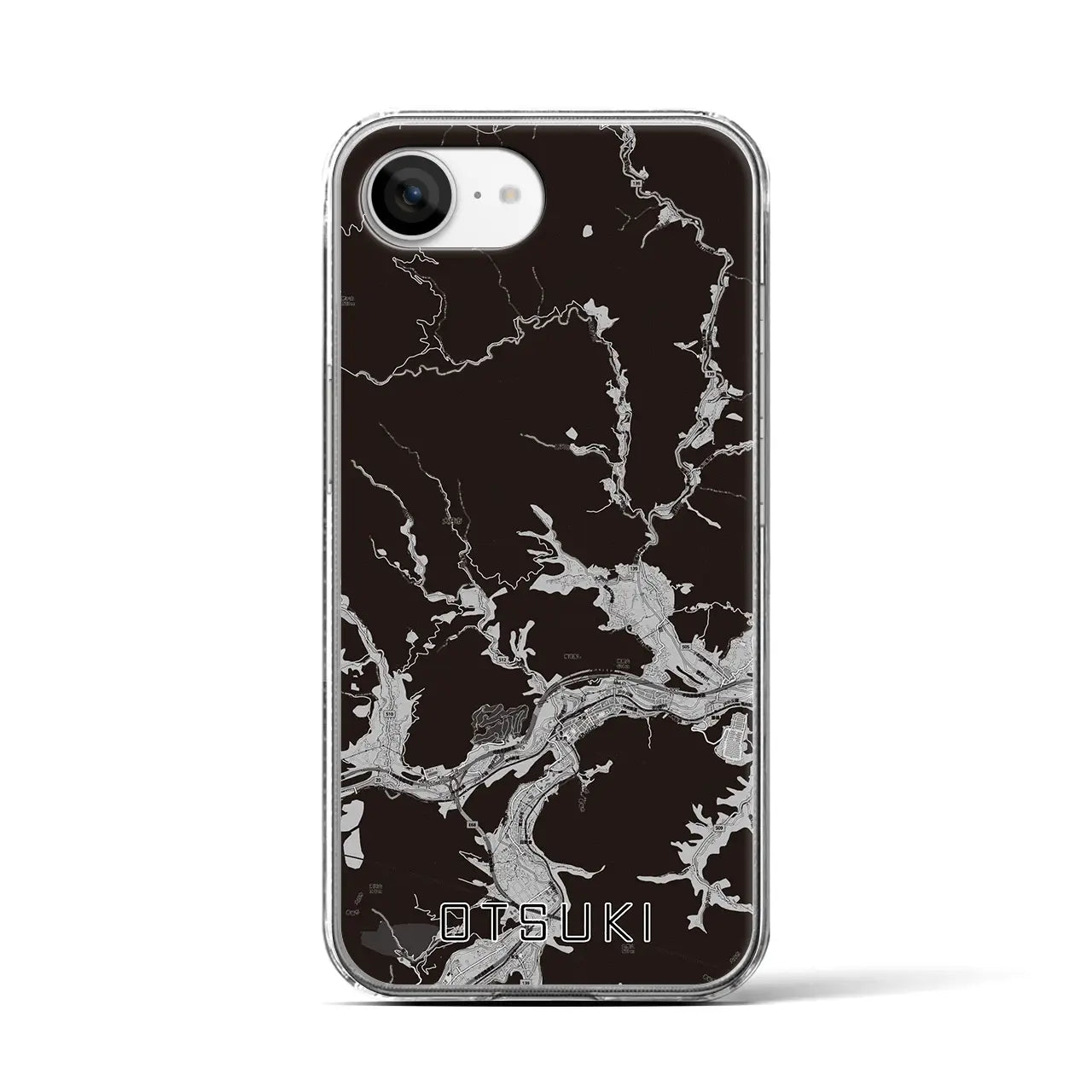 【大月(山梨県)】地図柄iPhoneケース(クリアタイプ)