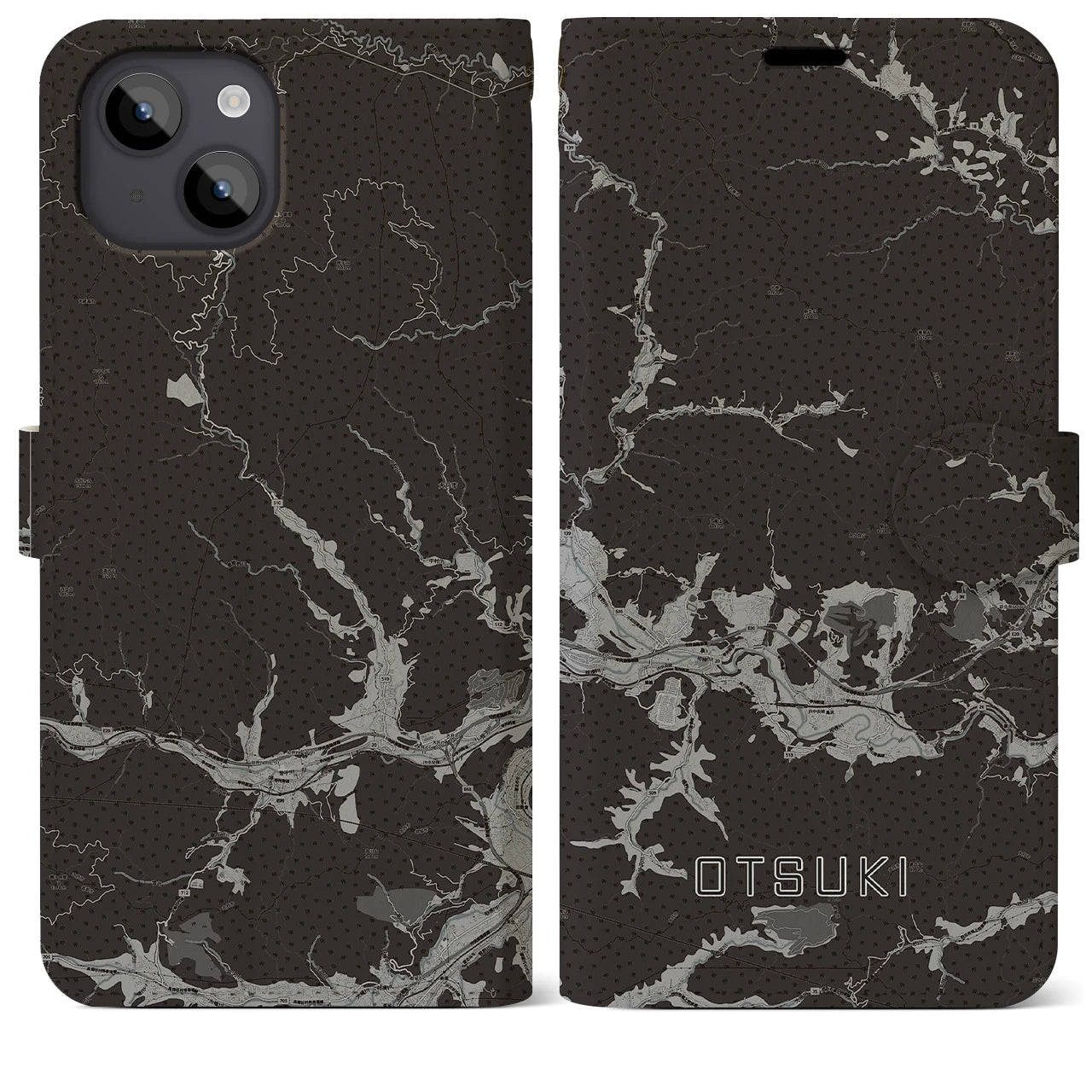 【大月(山梨県)】地図柄iPhoneケース(手帳タイプ)