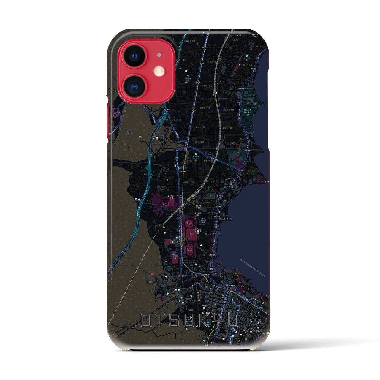【大津京(滋賀県)】地図柄iPhoneケース(バックカバータイプ)