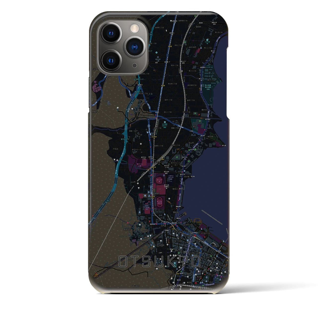 【大津京(滋賀県)】地図柄iPhoneケース(バックカバータイプ)