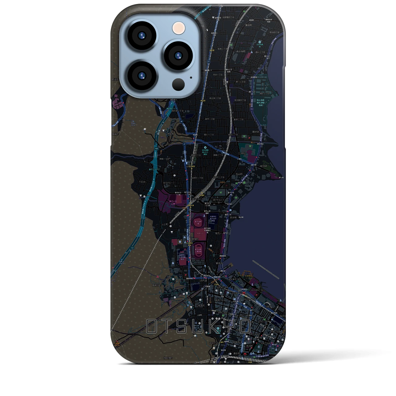 【大津京(滋賀県)】地図柄iPhoneケース(バックカバータイプ)