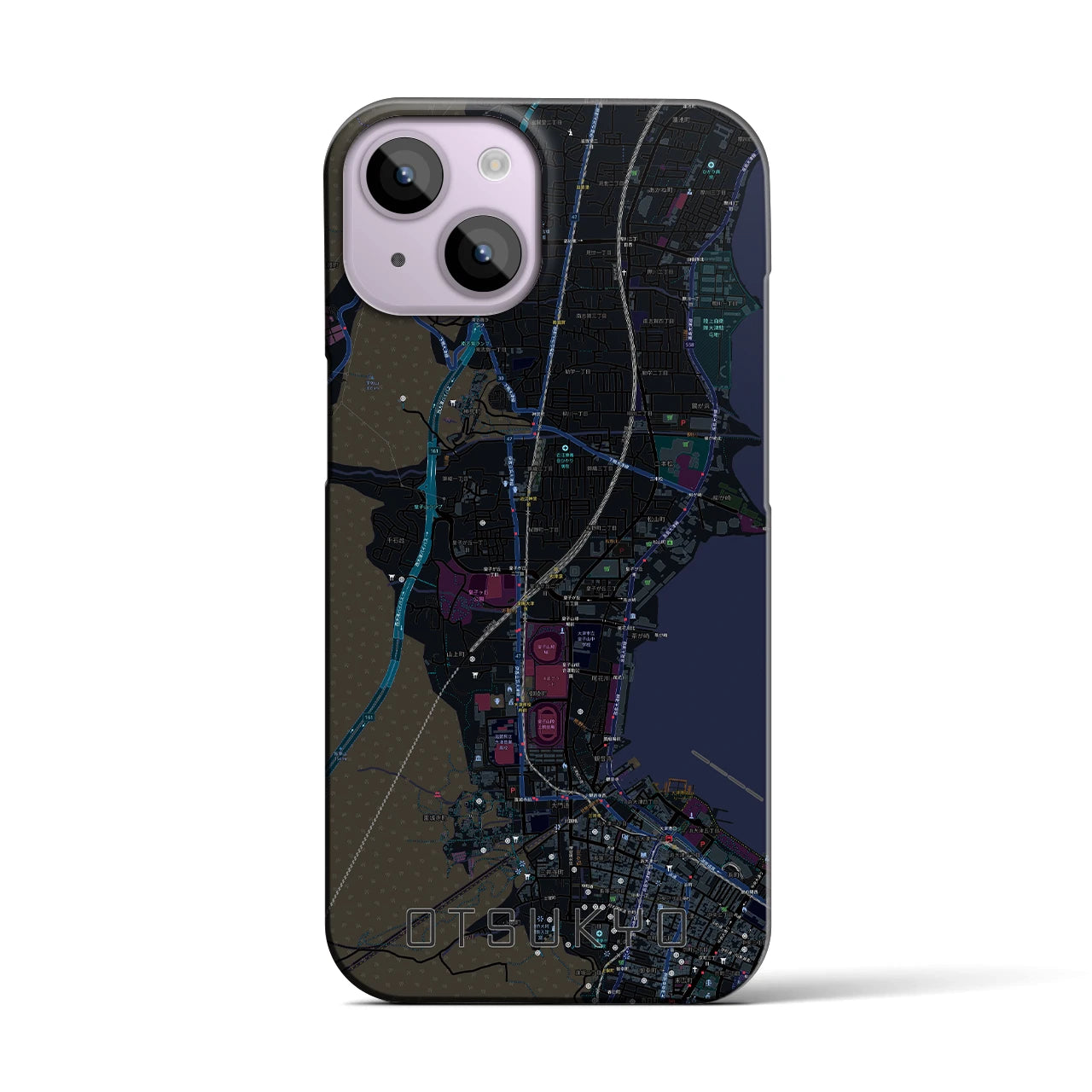 【大津京(滋賀県)】地図柄iPhoneケース(バックカバータイプ)