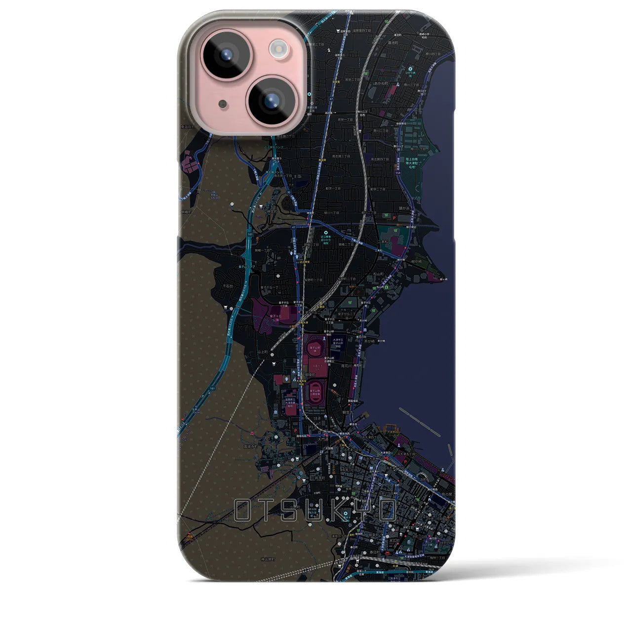 【大津京(滋賀県)】地図柄iPhoneケース(バックカバータイプ)
