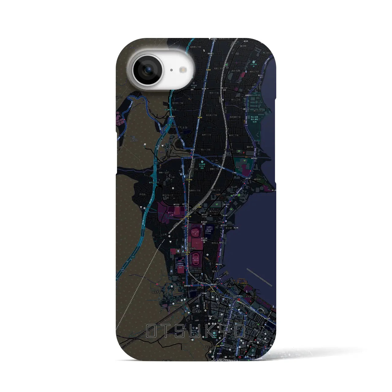 【大津京(滋賀県)】地図柄iPhoneケース(バックカバータイプ)