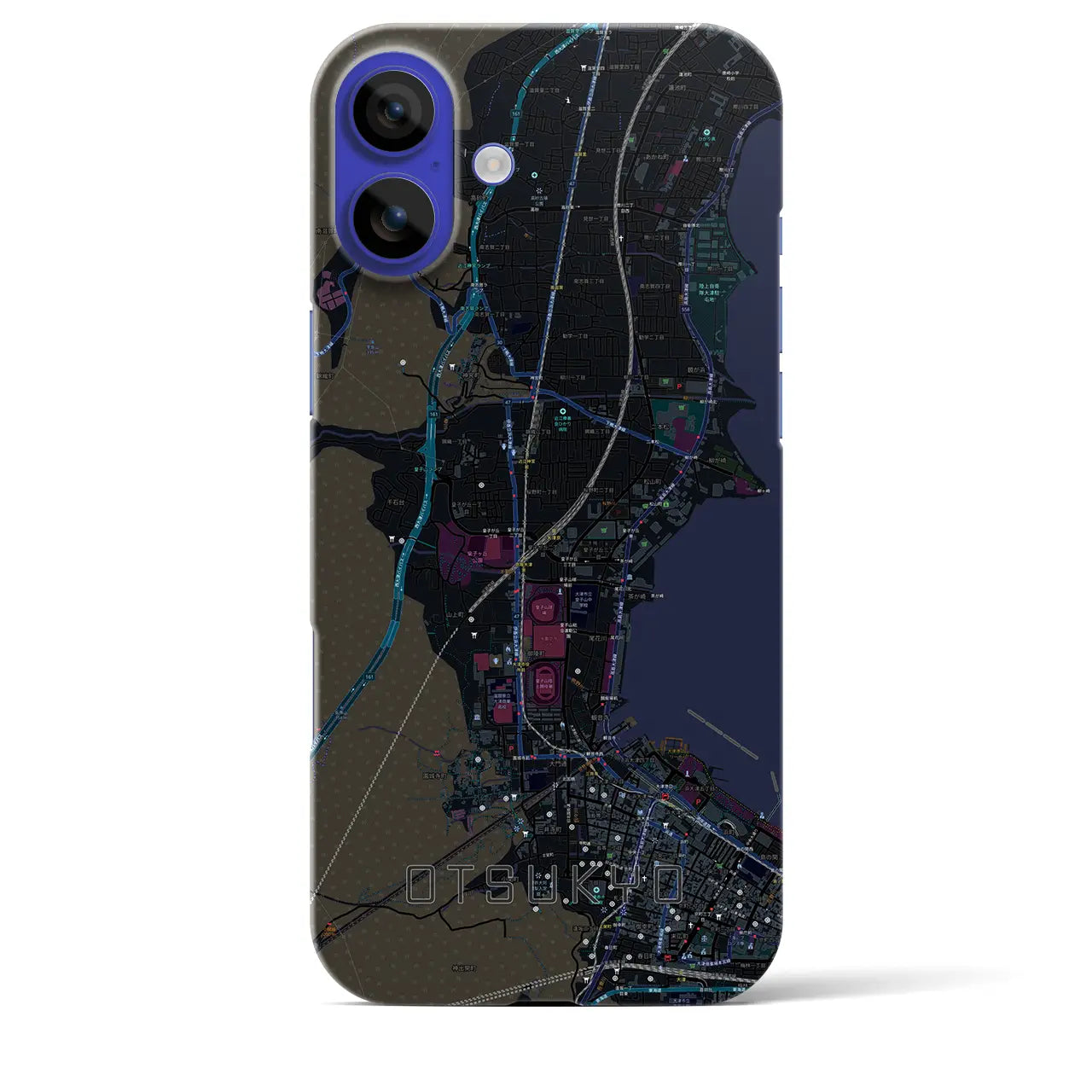 【大津京(滋賀県)】地図柄iPhoneケース(バックカバータイプ)