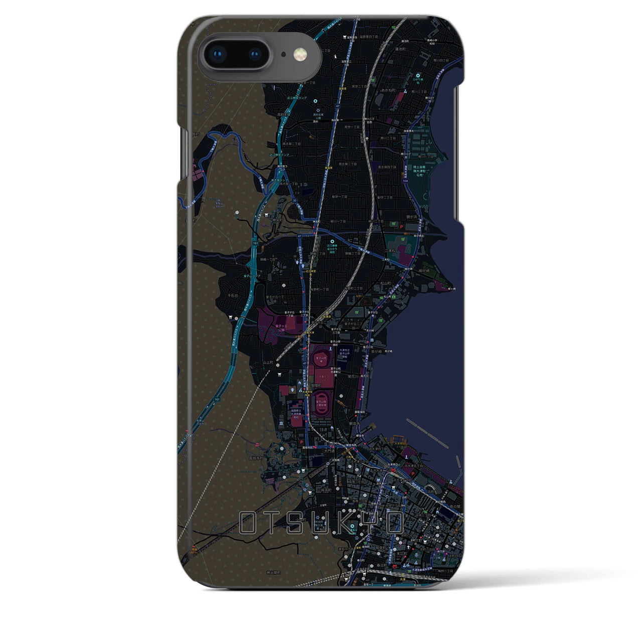 【大津京(滋賀県)】地図柄iPhoneケース(バックカバータイプ)