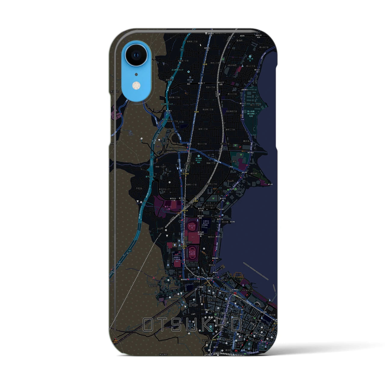 【大津京(滋賀県)】地図柄iPhoneケース(バックカバータイプ)