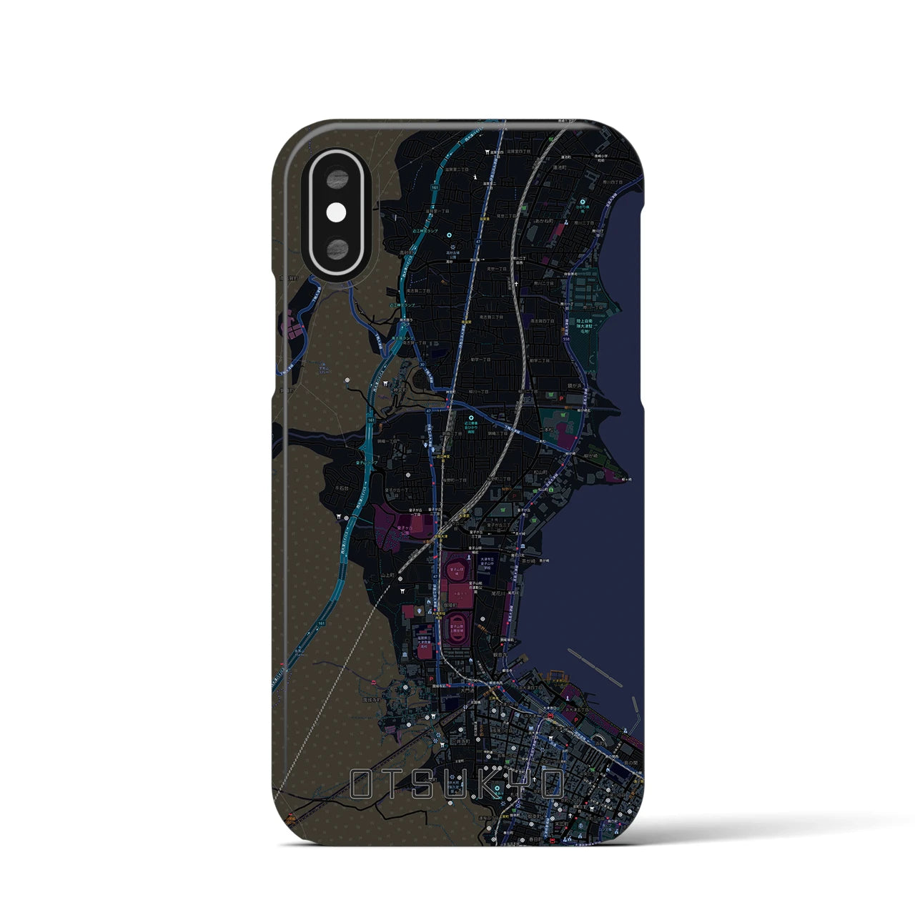 【大津京(滋賀県)】地図柄iPhoneケース(バックカバータイプ)