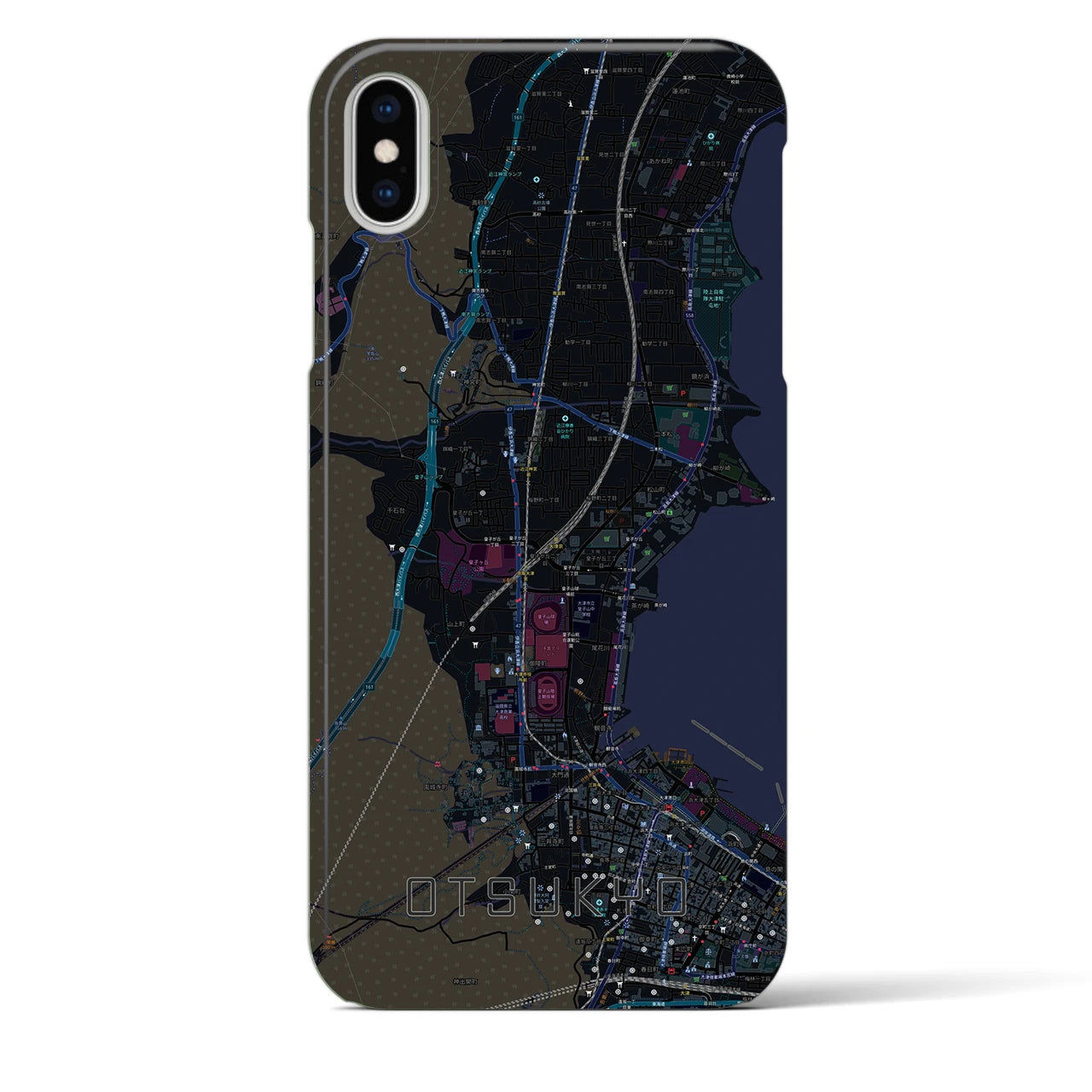 【大津京(滋賀県)】地図柄iPhoneケース(バックカバータイプ)