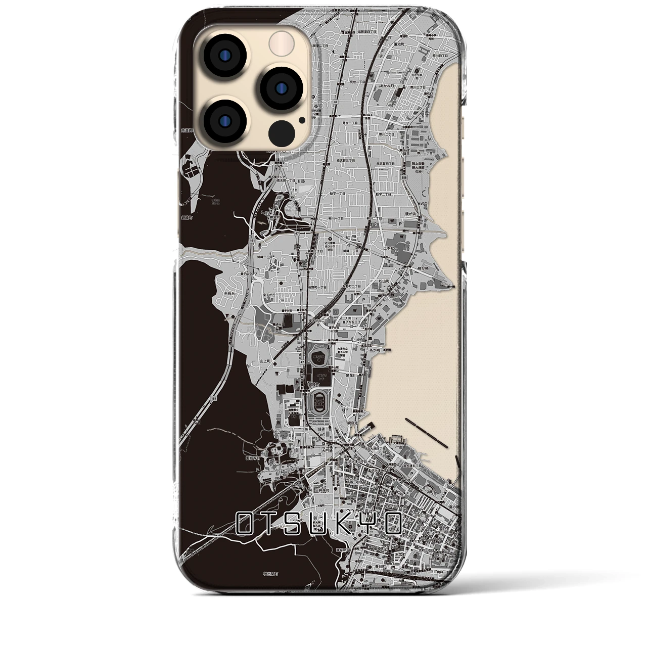 【大津京(滋賀県)】地図柄iPhoneケース(クリアタイプ)