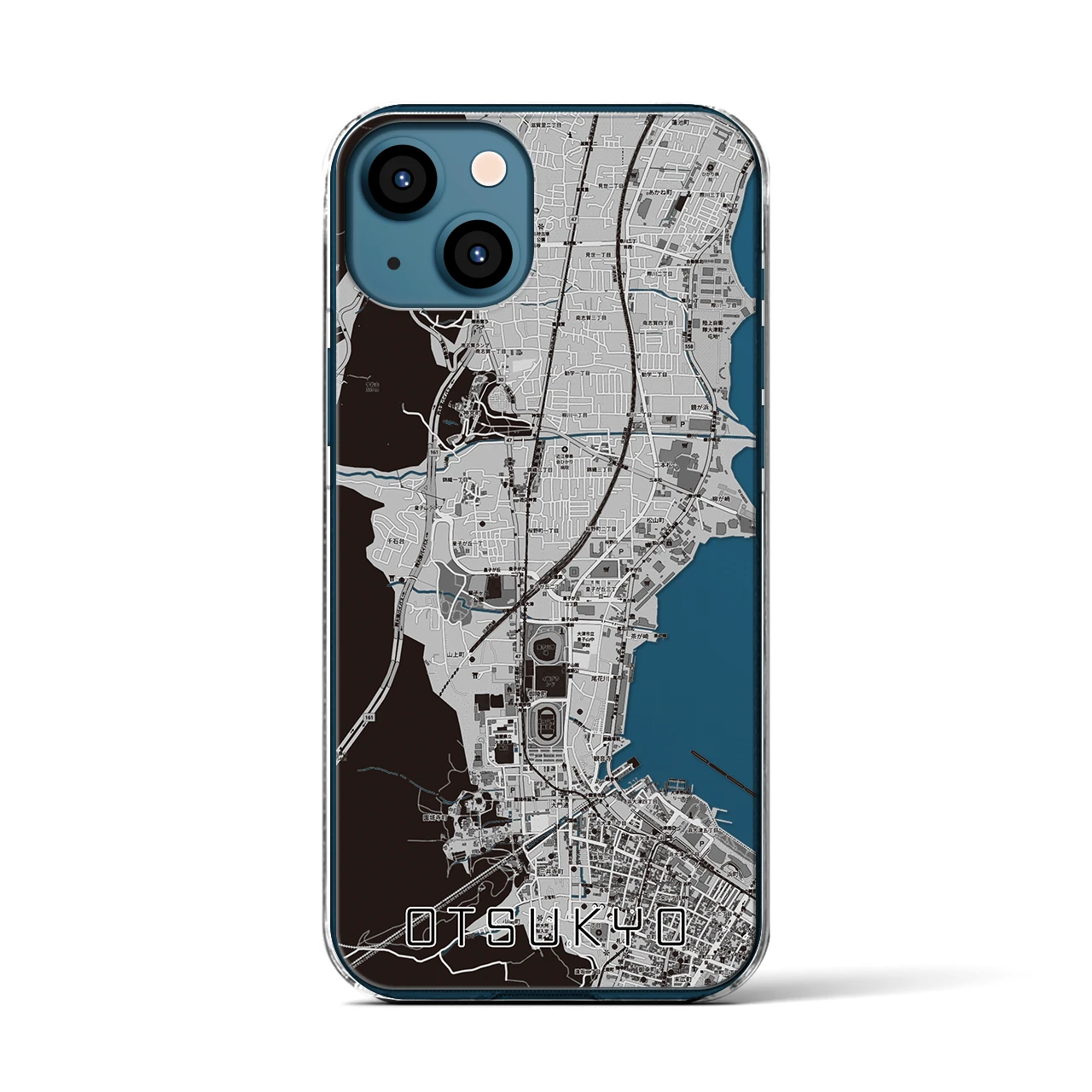 【大津京(滋賀県)】地図柄iPhoneケース(クリアタイプ)