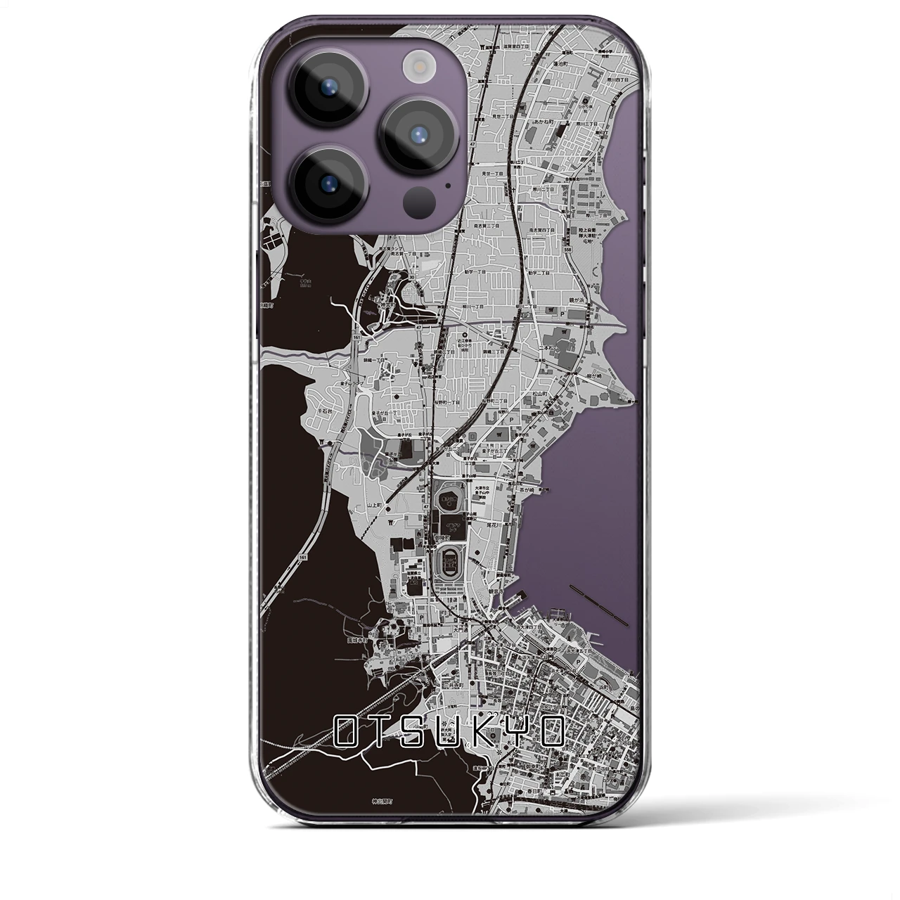 【大津京(滋賀県)】地図柄iPhoneケース(クリアタイプ)