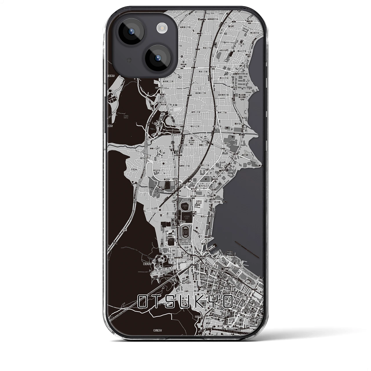 【大津京(滋賀県)】地図柄iPhoneケース(クリアタイプ)