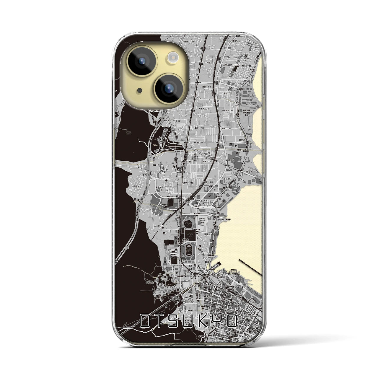 【大津京(滋賀県)】地図柄iPhoneケース(クリアタイプ)