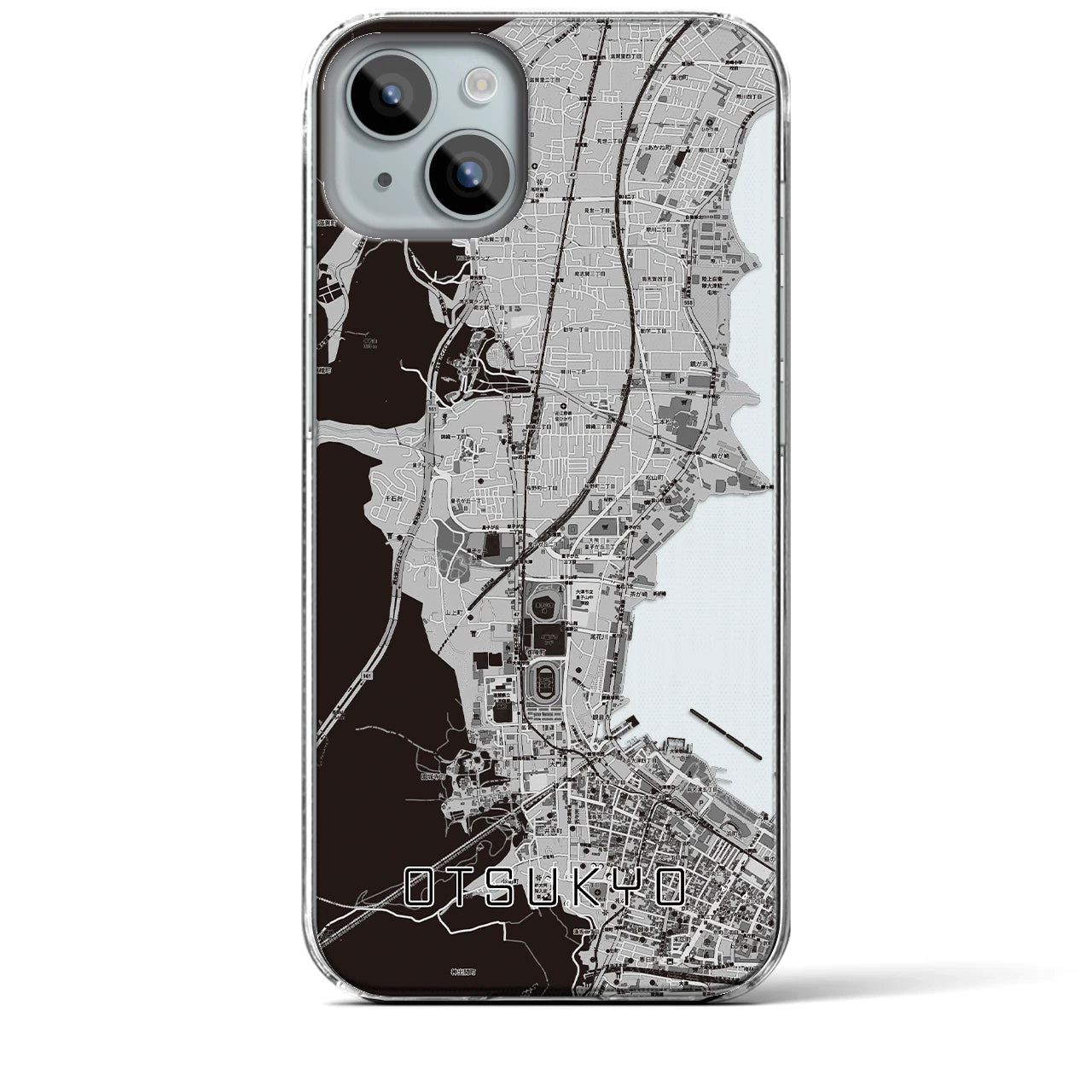 【大津京(滋賀県)】地図柄iPhoneケース(クリアタイプ)