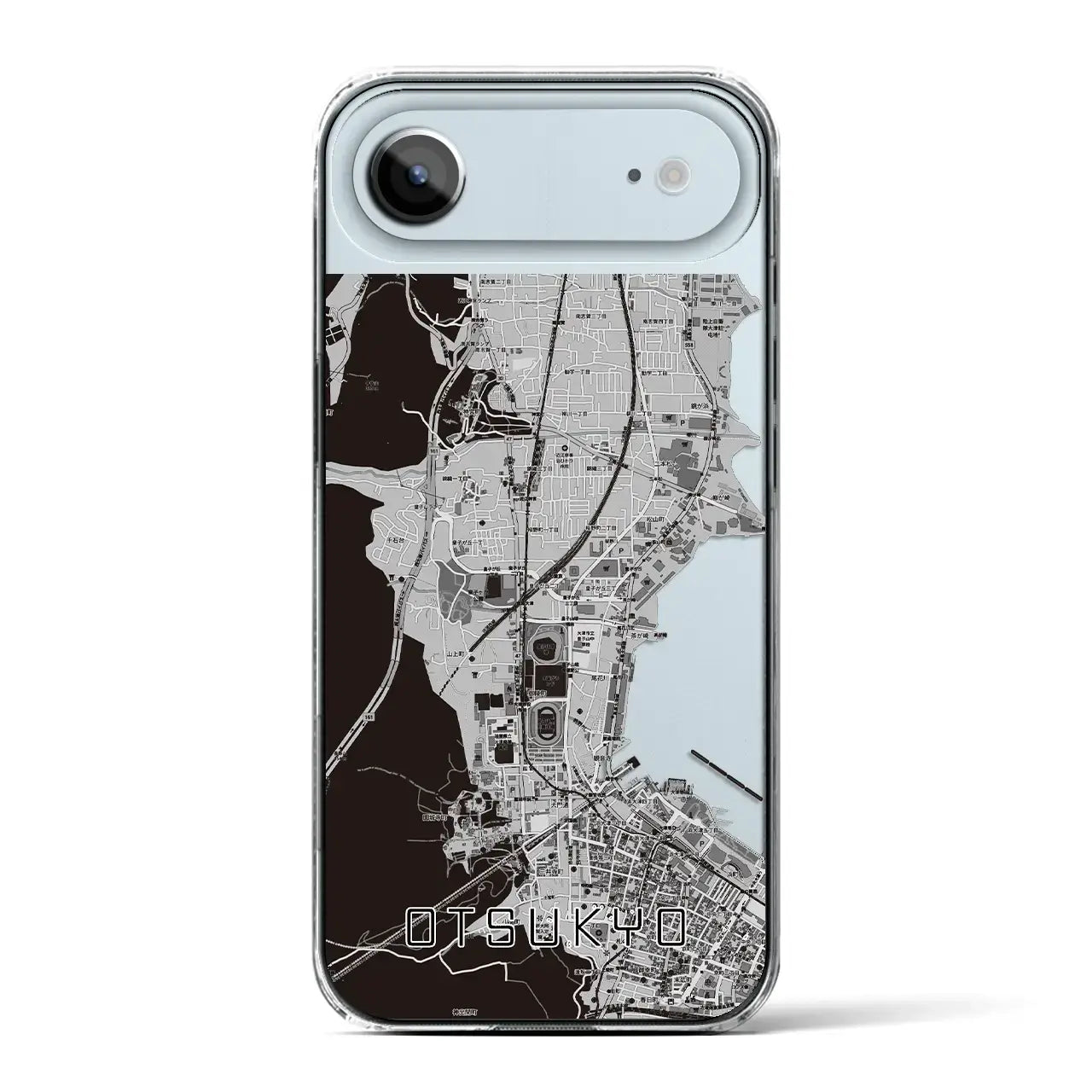 【大津京(滋賀県)】地図柄iPhoneケース(クリアタイプ)モノトーン・iPhone 17 Pro Max 用