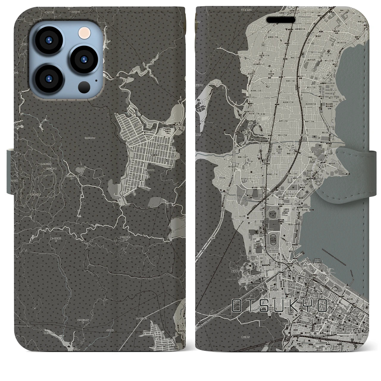 【大津京(滋賀県)】地図柄iPhoneケース(手帳タイプ)