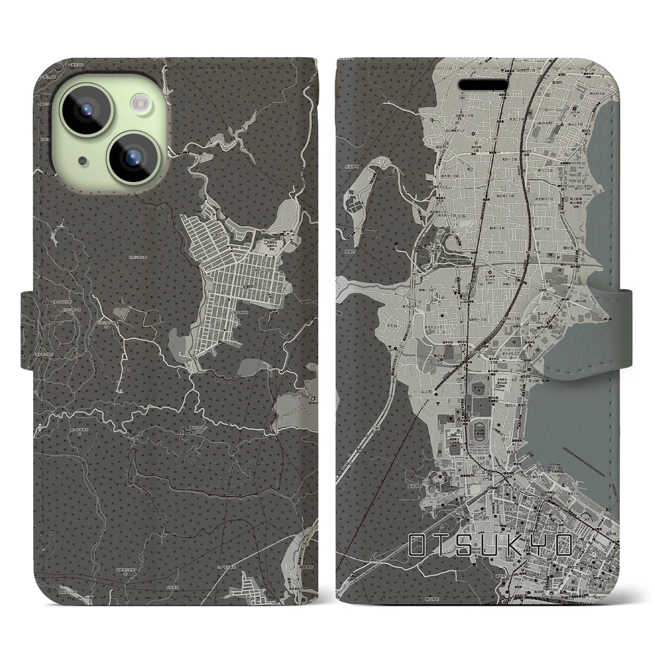 【大津京(滋賀県)】地図柄iPhoneケース(手帳タイプ)