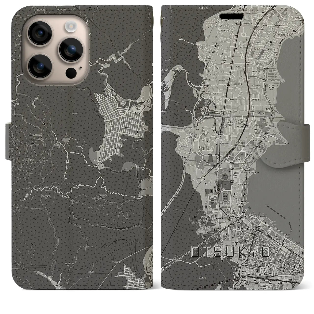 【大津京(滋賀県)】地図柄iPhoneケース(手帳タイプ)