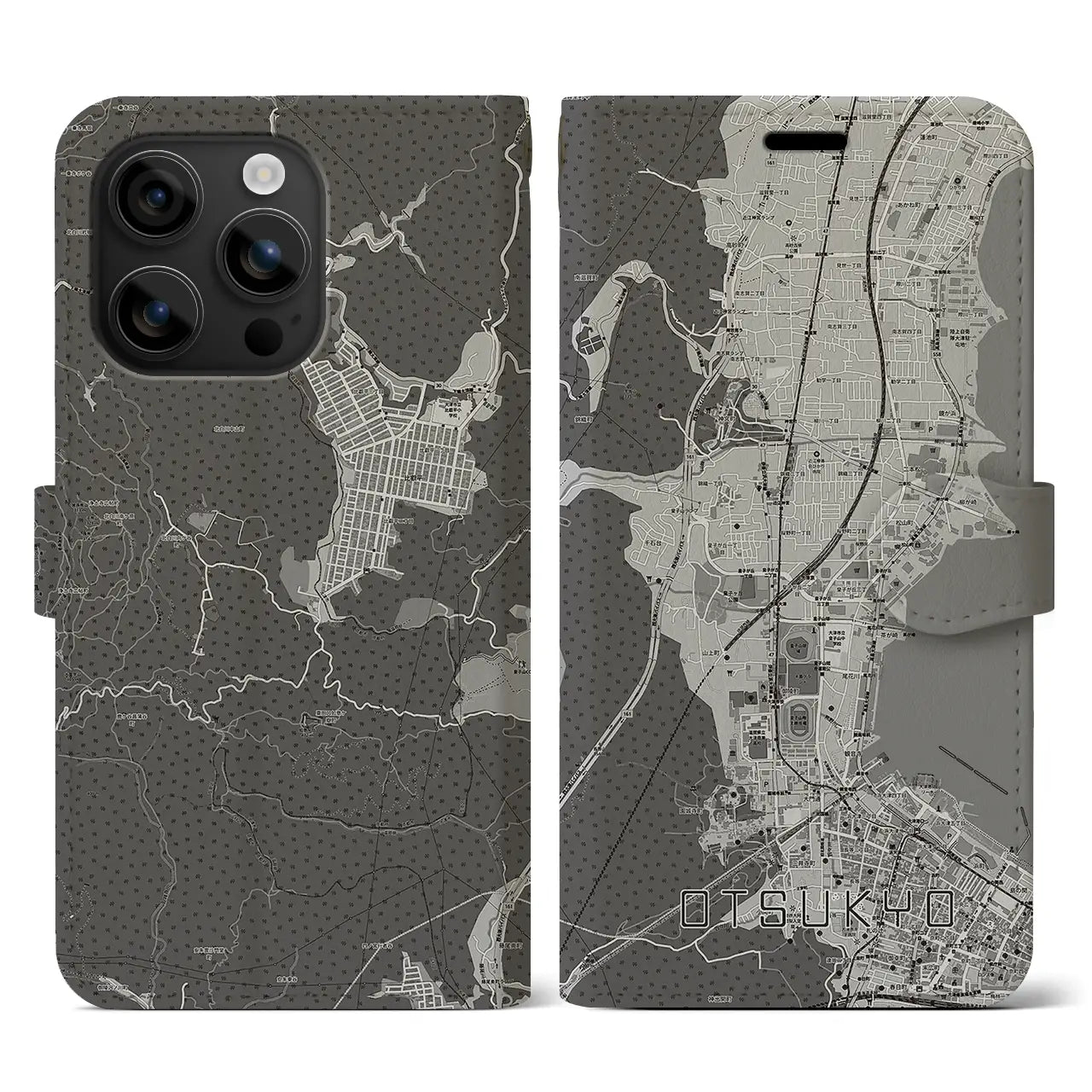 【大津京(滋賀県)】地図柄iPhoneケース(手帳タイプ)