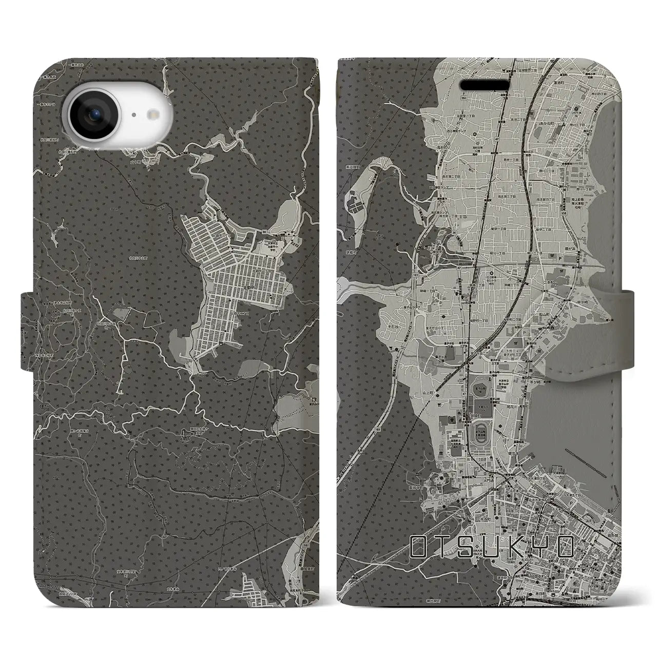 【大津京(滋賀県)】地図柄iPhoneケース(手帳タイプ)
