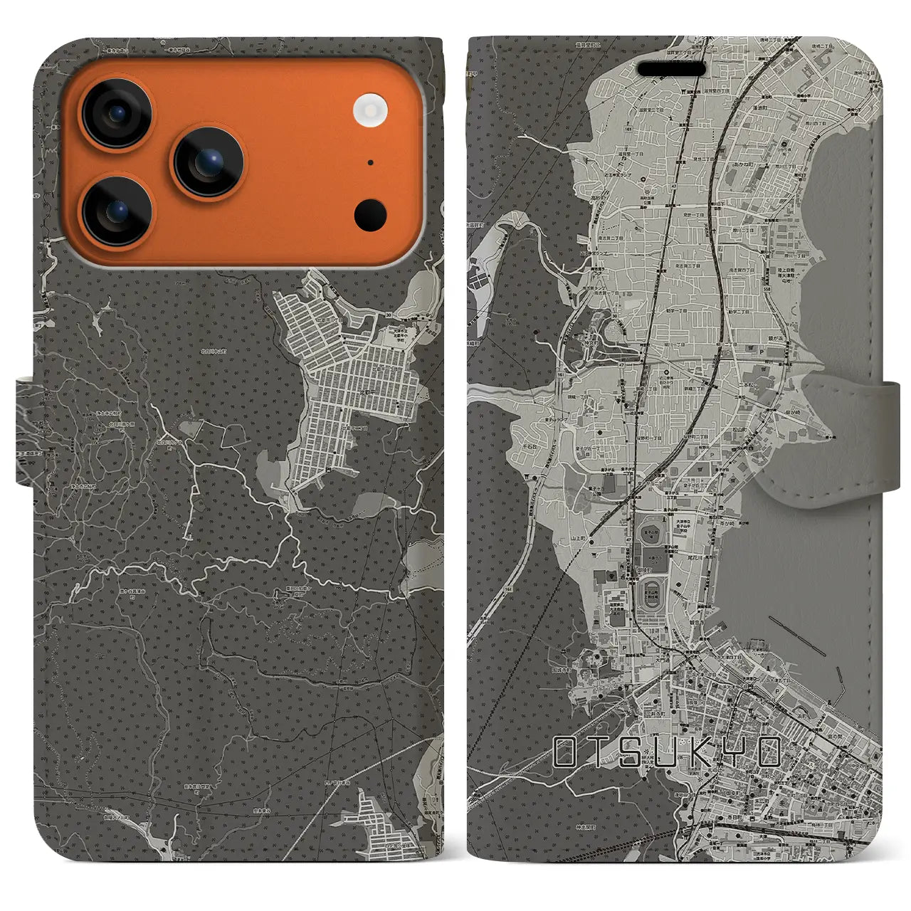 【大津京(滋賀県)】地図柄iPhoneケース(手帳タイプ)