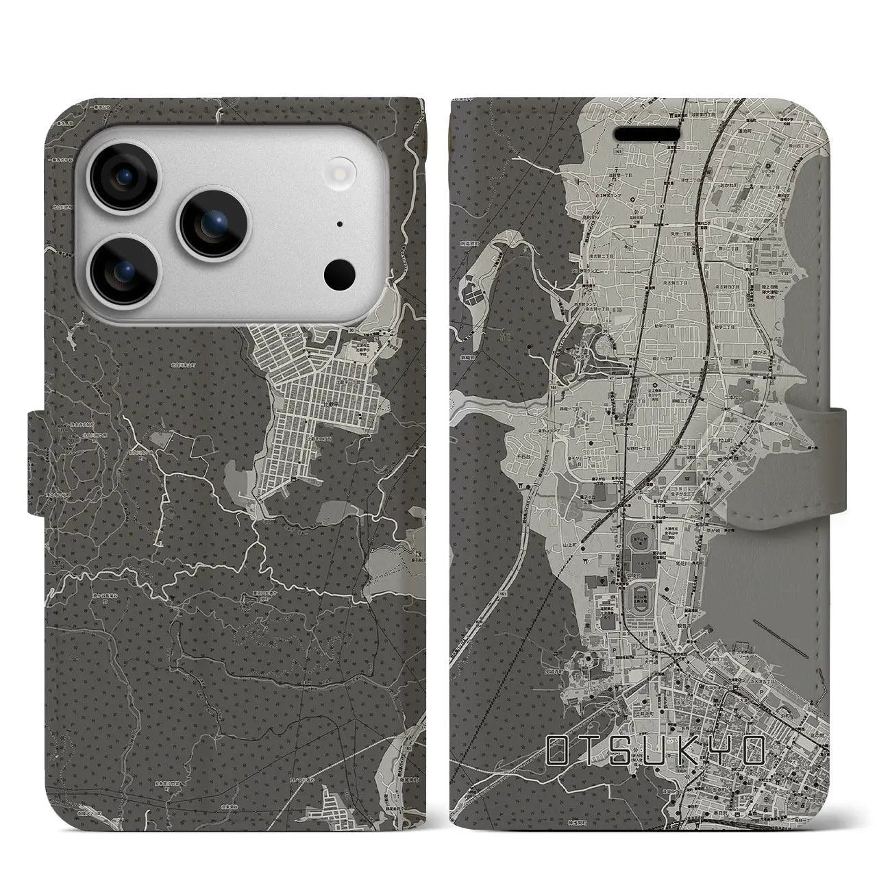 【大津京(滋賀県)】地図柄iPhoneケース(手帳タイプ)