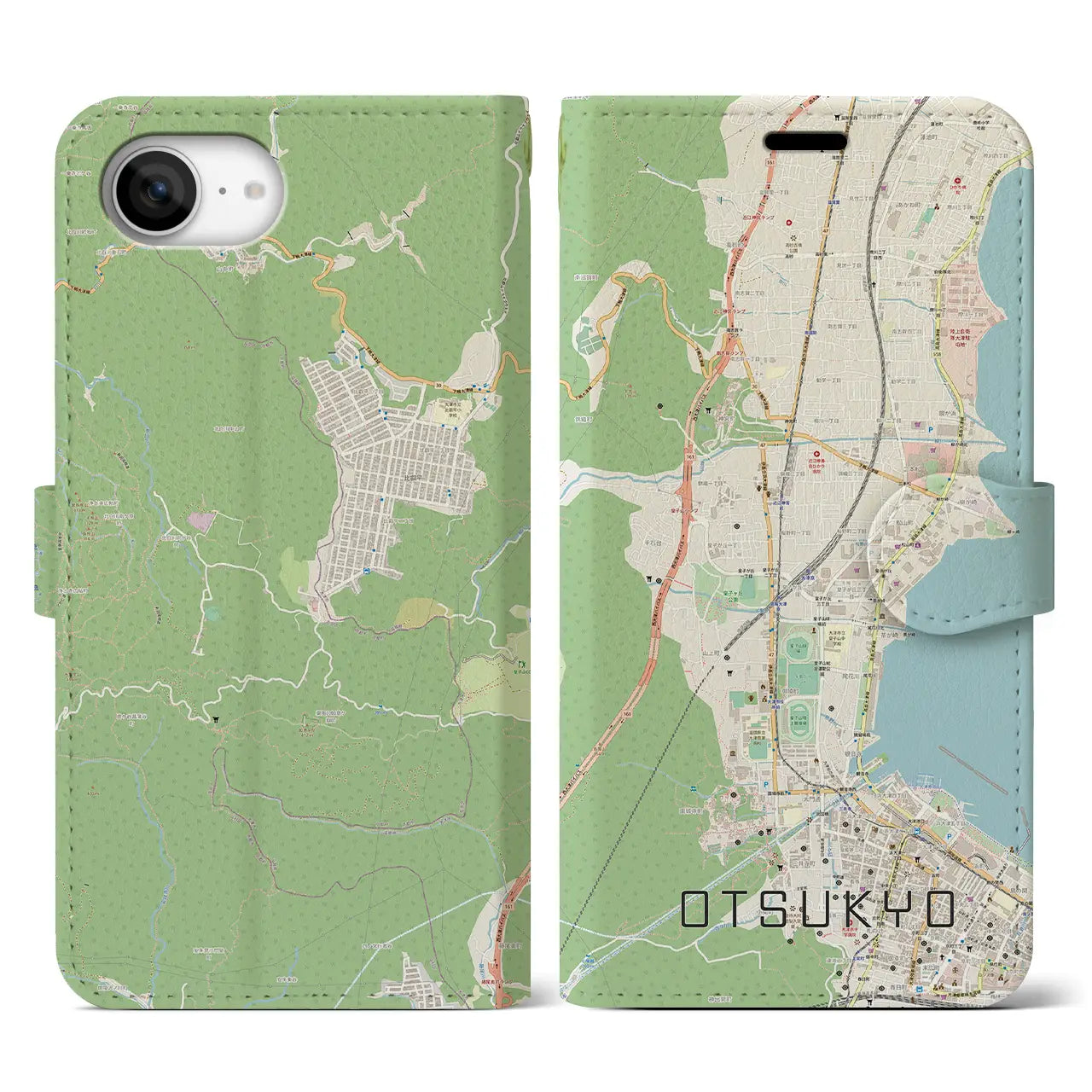 【大津京(滋賀県)】地図柄iPhoneケース(手帳タイプ)