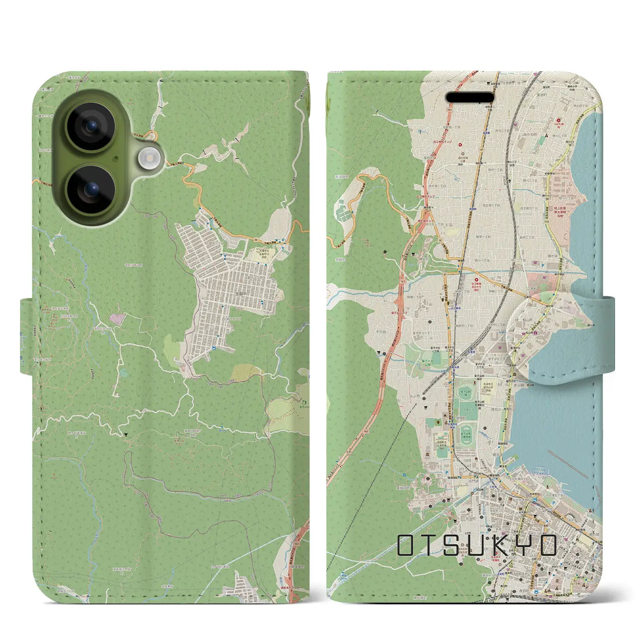 【大津京(滋賀県)】地図柄iPhoneケース(手帳タイプ)
