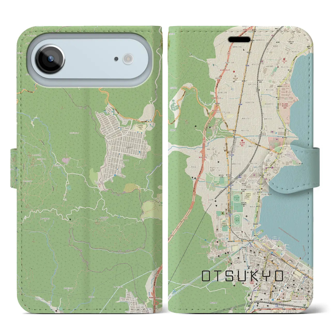 【大津京(滋賀県)】地図柄iPhoneケース(手帳タイプ)
