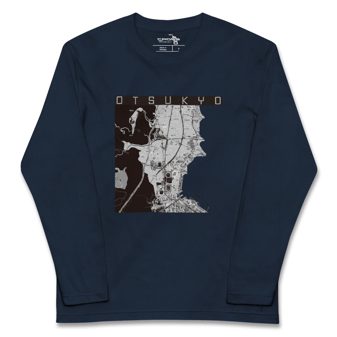 【大津京(滋賀県)】地図柄ロングスリーブTシャツ