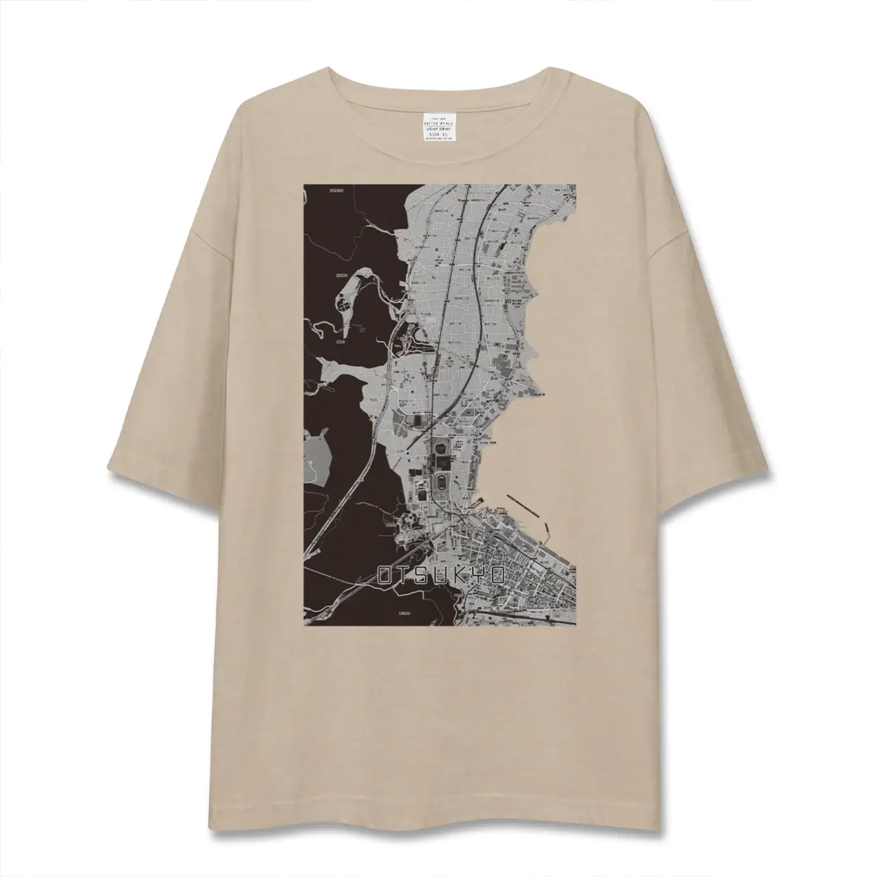 【大津京(滋賀県)】地図柄ビッグシルエットTシャツ