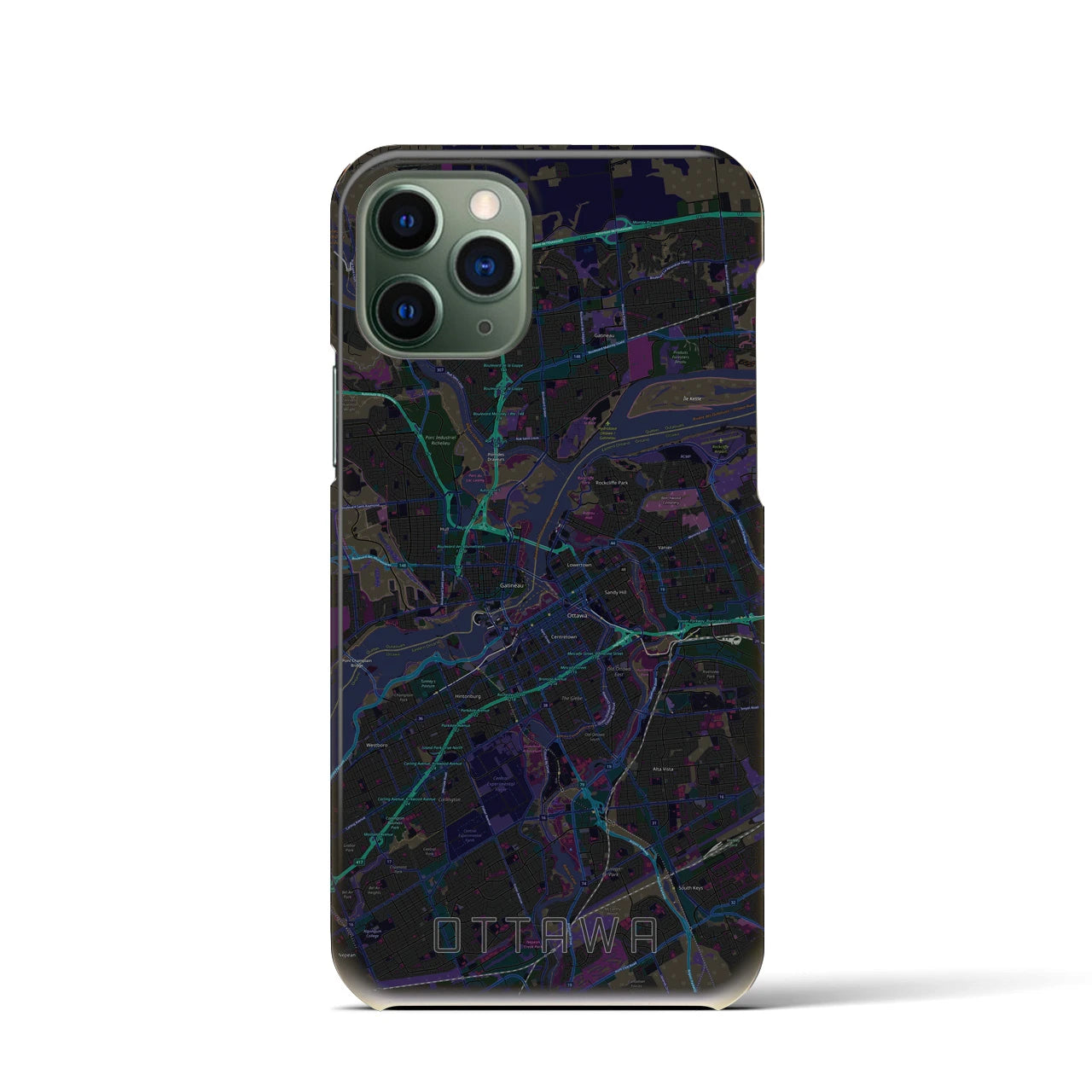 【オタワ(カナダ)】地図柄iPhoneケース(バックカバータイプ)