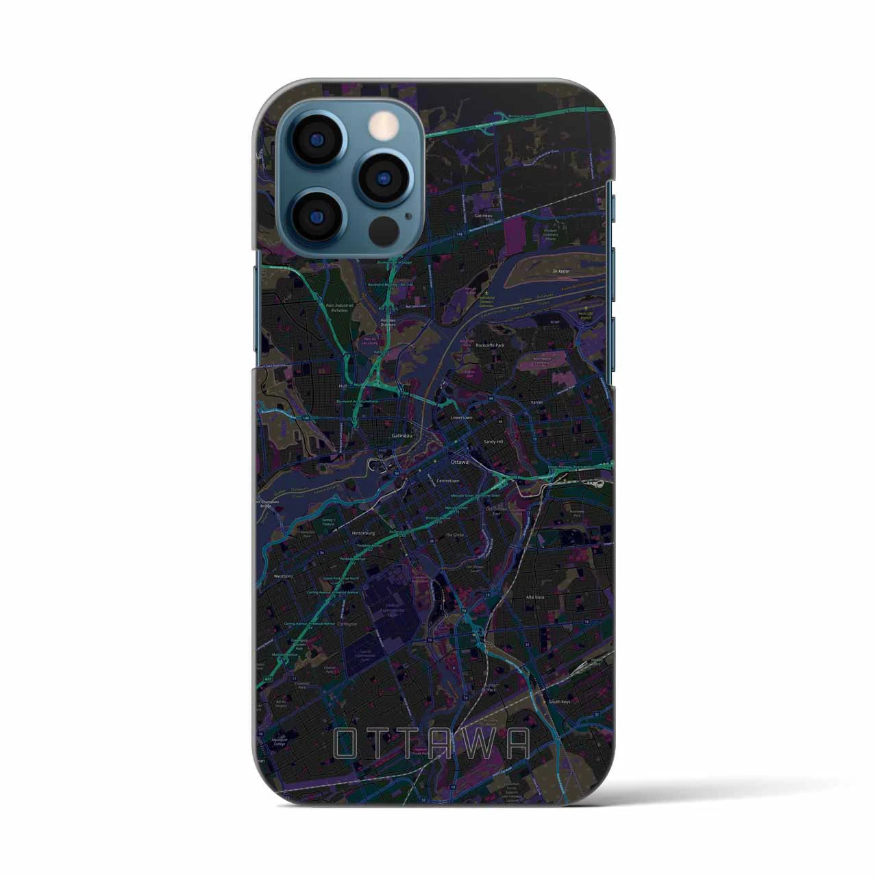 【オタワ(カナダ)】地図柄iPhoneケース(バックカバータイプ)