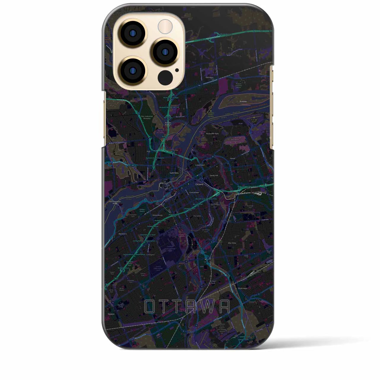 【オタワ(カナダ)】地図柄iPhoneケース(バックカバータイプ)