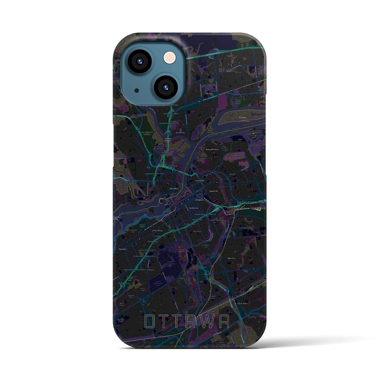 【オタワ(カナダ)】地図柄iPhoneケース(バックカバータイプ)