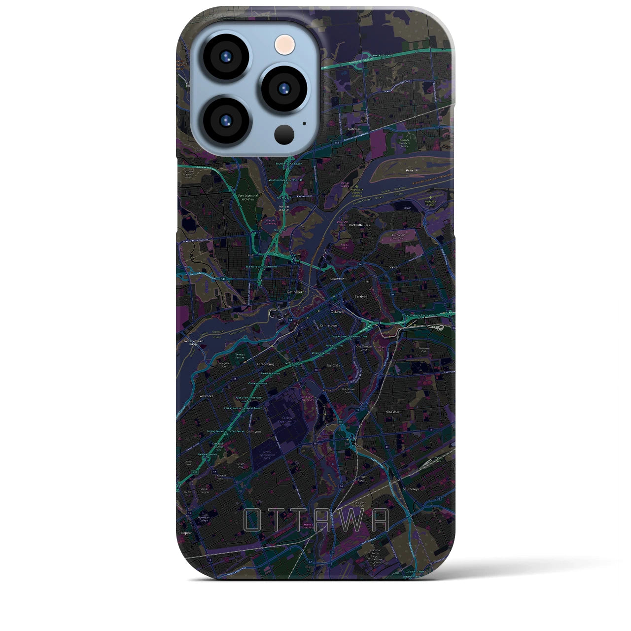 【オタワ(カナダ)】地図柄iPhoneケース(バックカバータイプ)